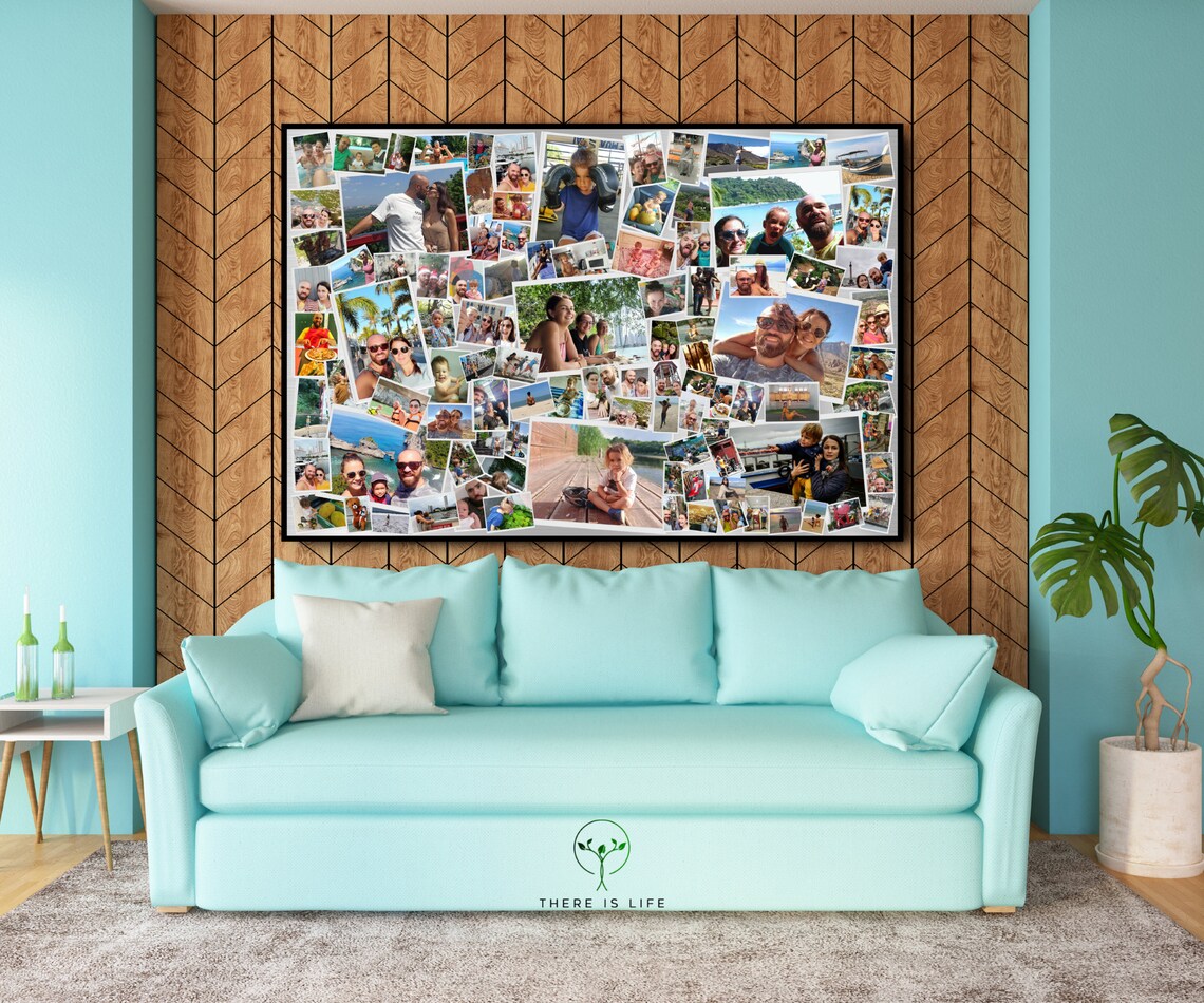 Custom Photo Collage Family Portrait Printable Art/ Living Room or ...