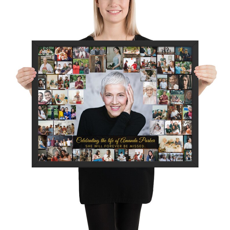 Custom Memorial Photo Collage Digital Printed or Framed Wall Etsy