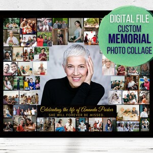 Digital Memorial Photo Collage – Personalized Remembrance Wall Art – Custom Funeral Tribute – Printable Sympathy Gift