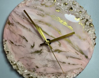 Clock Resin : Geode, Marble, Floral Wall Art, 30+ cm