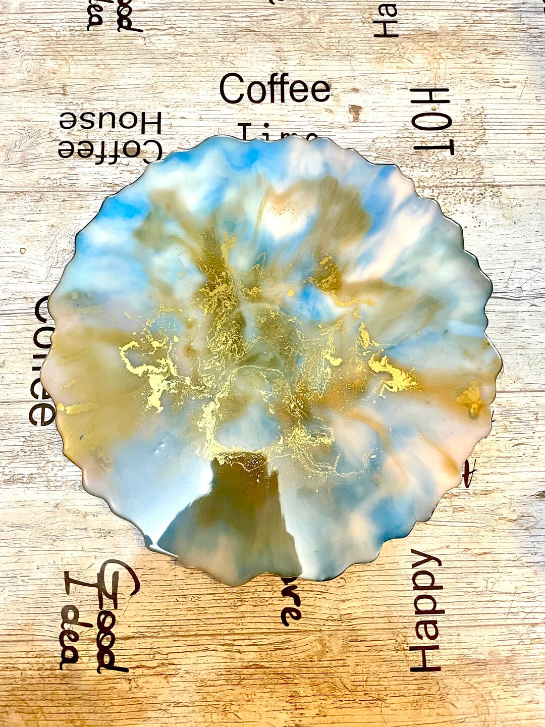 Large Round Resin Placemat and Coaster Set made to Order Etsy