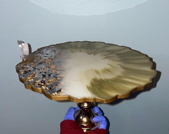 Wedding Resin Pedestal Cake Stand: Made to order, custom base and size  - Handmade