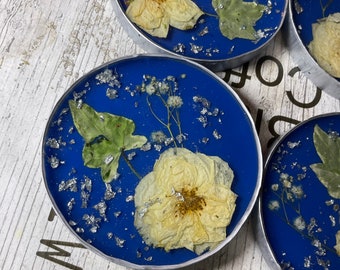 Preserved Floral Resin Coasters- Keepsakes - memorial piece-wedding flower preservation-funeral keepsake -memory piece-momento-made to order