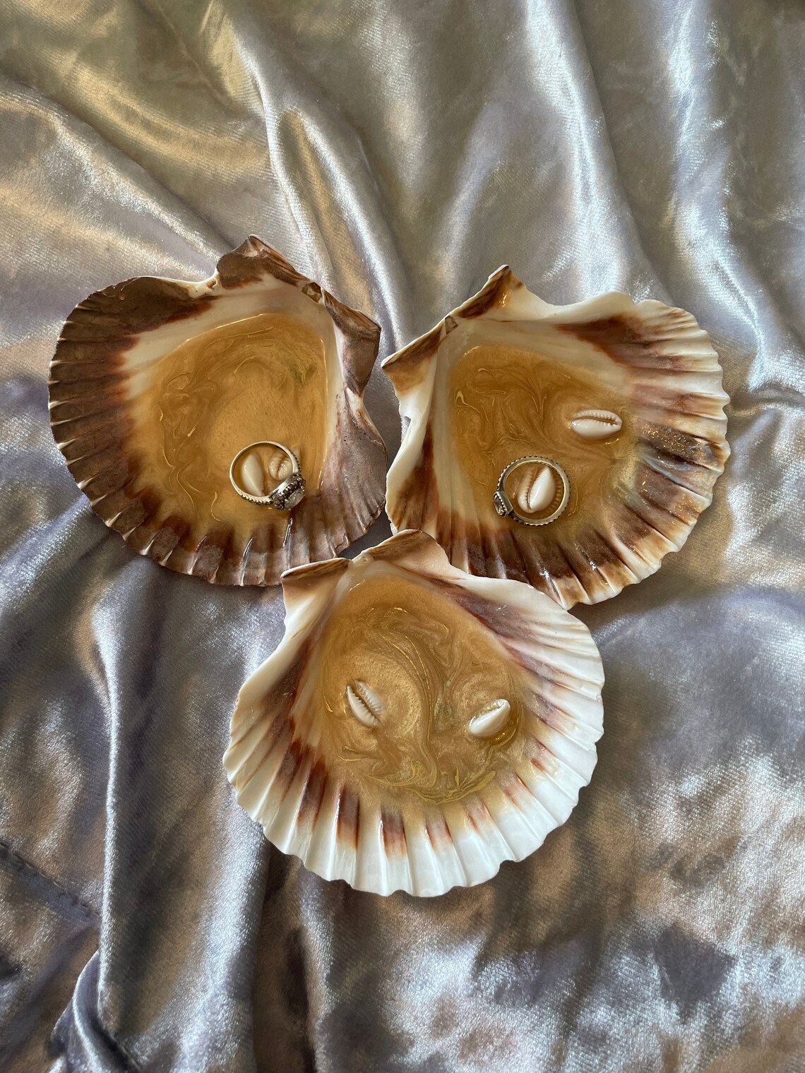 Custom Natural Scallop Shell With Seascape Trinket Dish Etsy UK