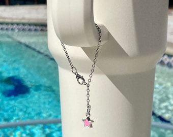 Pink Star Tumbler Cup Charm l Pink Star Tumbler Cup Silver Charm l Pink Star Tumbler Cup Charm l Pink Star Tumbler Gift Charm