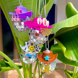 Trendy Disco Cowgirl Rear View Mirror Car Accessories l Disco Cowboy Rear View Mirror Car Decor l Disco Car Decor l Disco Cowgirl Car