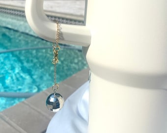 Disco Tumbler Cup Charm l Disco Decor Tumbler Cup Gold Charm l Disco Ball Tumbler Cup Charm l Disco Tumbler Gift Charm