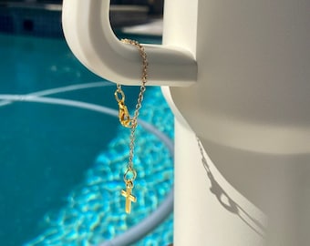 Cross Gold Charm Tumbler Cup Charm l Gold Cross Tumbler Cup Gold Charm l Gold Cross Tumbler Cup Charm l Tumbler Gift Charm