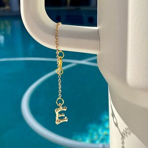 Custom Gold Initial Tumbler Cup Charm l Gold Initial Tumbler Cup Gold Charm l Gold Initial Charm Tumbler Cup Charm l Tumbler Gift Charm