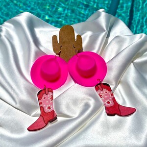 Disco Cowgirl Boot Earrings l Disco Cowboy Boot Earrings l Dangling Disco Cowgirl Boot Earrings l Trendy Earrings