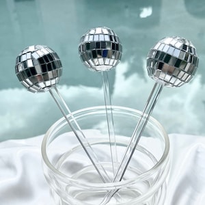 Disco Ball Drink Stirrer l Drink Disco Stirrers l Disco Party Decor l Trendy Party Decor l Fun Party Decor