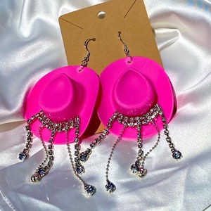 Rhinestone Fringe Cowgirl Dangling Earrings L Fringe Cowboy