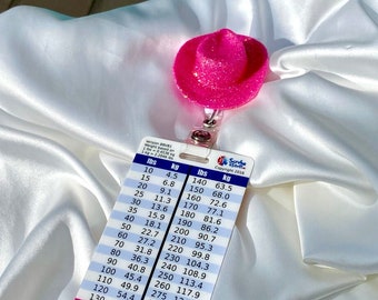 Glitter Pink Cowboy Hat Nurse Health Care Worker Badge Reel l Glitter Cowgirl Fun Badge Reel LPN l Glitter Badge Reel CNA
