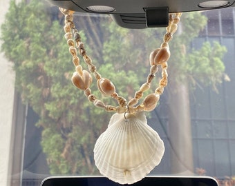 Shell Seashell Rear View Mirror Car Accessory l Summer Shell Rear View Mirror Car Decor l Summer Car Accessories Summer Car Shell Rear View