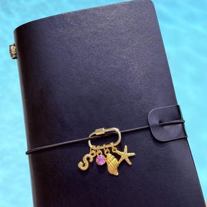 Custom Journal Carabiner Charm l Personalized Birthstone Journal Charm l Gift For Her Gift For Him l Personalized Charms For Journals 画像 2