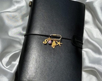 Custom Journal Carabiner Charm l Personalized Birthstone Journal Charm l Gift For Her Gift For Him l Personalized Charms For Journals