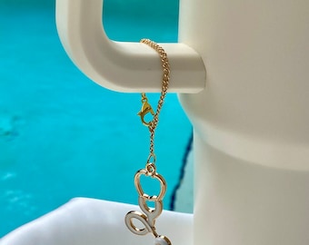 Nurse White and Gold Stethoscope Tumbler Cup Charm l Nurse Tumbler Charm l Large Stethoscope Tumbler Charm l Nurse Tumbler Gift Charm