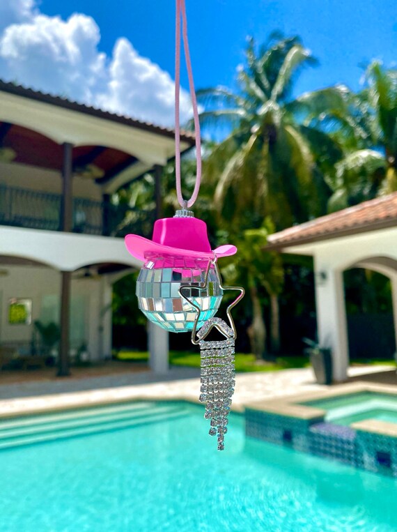 Buy Star Rhinestone Pink Cowgirl Hat Disco Ball Car Hanging Rear View  Mirror Accessory L Cowboy Disco Ball and Pink Hat L Trendy Car Accessory  Online in India 