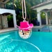 Angel Numbers Gold Pink Cowgirl Hat Disco Ball Car Hanging Rear View Mirror Accessory l Cowboy Disco Ball and Pink Hat l Trendy