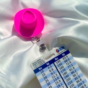 Pink Cowboy Hat Nurse Health Care Worker Badge Reel l Cowgirl Fun Badge Reel LPN l Badge Reel CNA