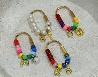 Custom Personalized Beaded Purse Carabiner Personalize Your Carabiner Gift for Her Birthstone Custom Charm Build Your Own Purse Charm Bag