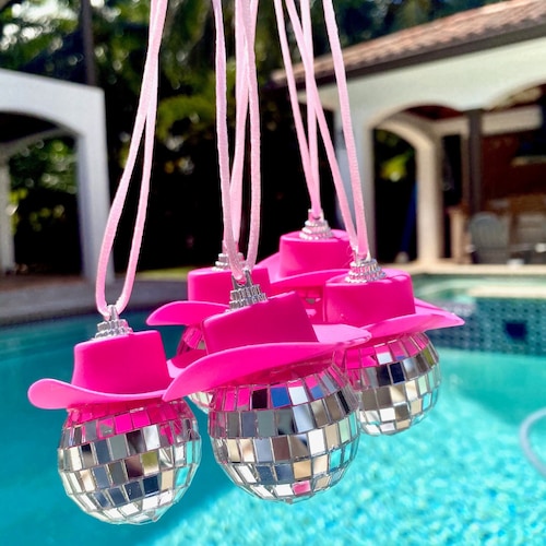 Silver Disco Ball Car Hanging Rear View Mirror Accessory Etsy