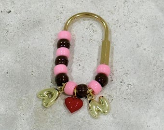 Valentine's Day Custom Personalized Beaded Purse Carabiner Personalize Your Carabiner Gift for Her Custom Charm Build Your Own Charm