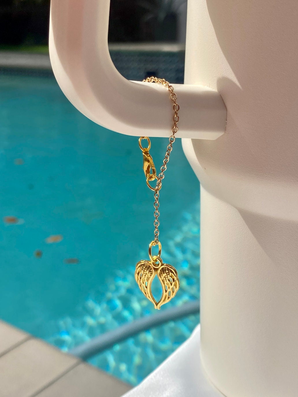 Angel Wings Gold Charm Tumbler Cup Charm L Gold Wings Tumbler Cup Gold Charm L Gold Wings Tumbler Cup Charm L Tumbler Gift Charm Etsy