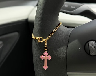 Colorful Cross Steering Wheel Cross Charm Accessory l Car Charm Accessory l Car Accessory l Car Charms l Car Decor l Unique Trendy Car