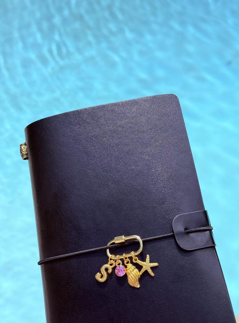 Custom Journal Carabiner Charm l Personalized Birthstone Journal Charm l Gift For Her Gift For Him l Personalized Charms For Journals 画像 2