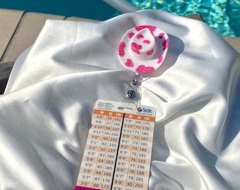 Pink Glitter Cow Print Cowboy Hat Nurse Health Care Worker Badge Reel lPink Glitter Cowgirl Fun Badge Reel LPN l Badge Reel CNA l Pink