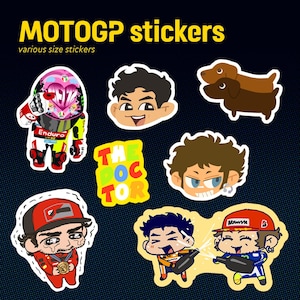 Varias pegatinas de MotoGP