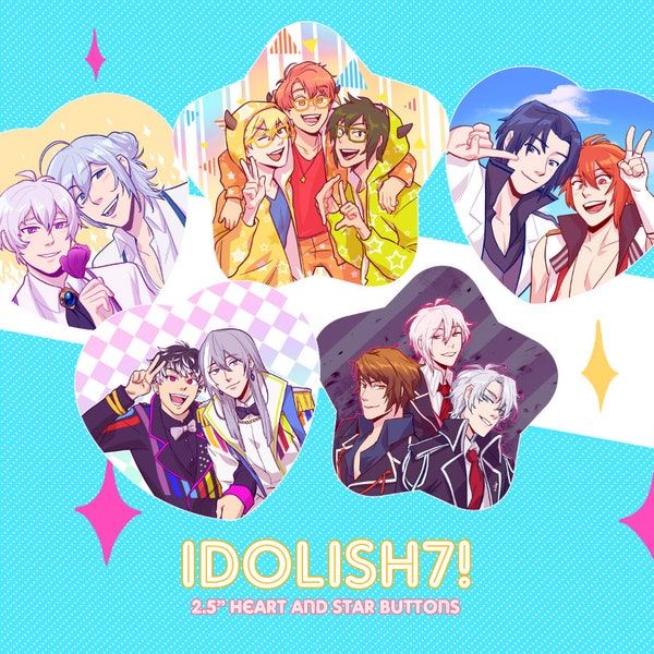 IDOLISH7 star and heart buttons