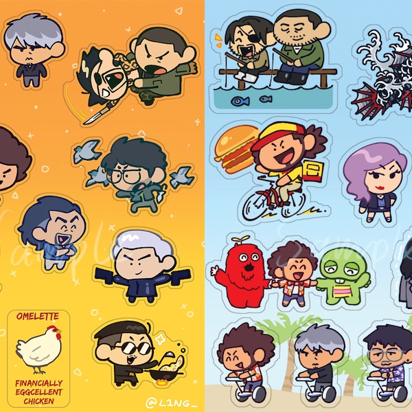 Yakuza: Like a Dragon 7/8 Infinite wealth clear sticker sheets