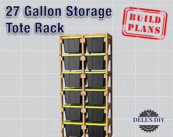 27 Gallon Storage Tote Rack - Digital Build Plans