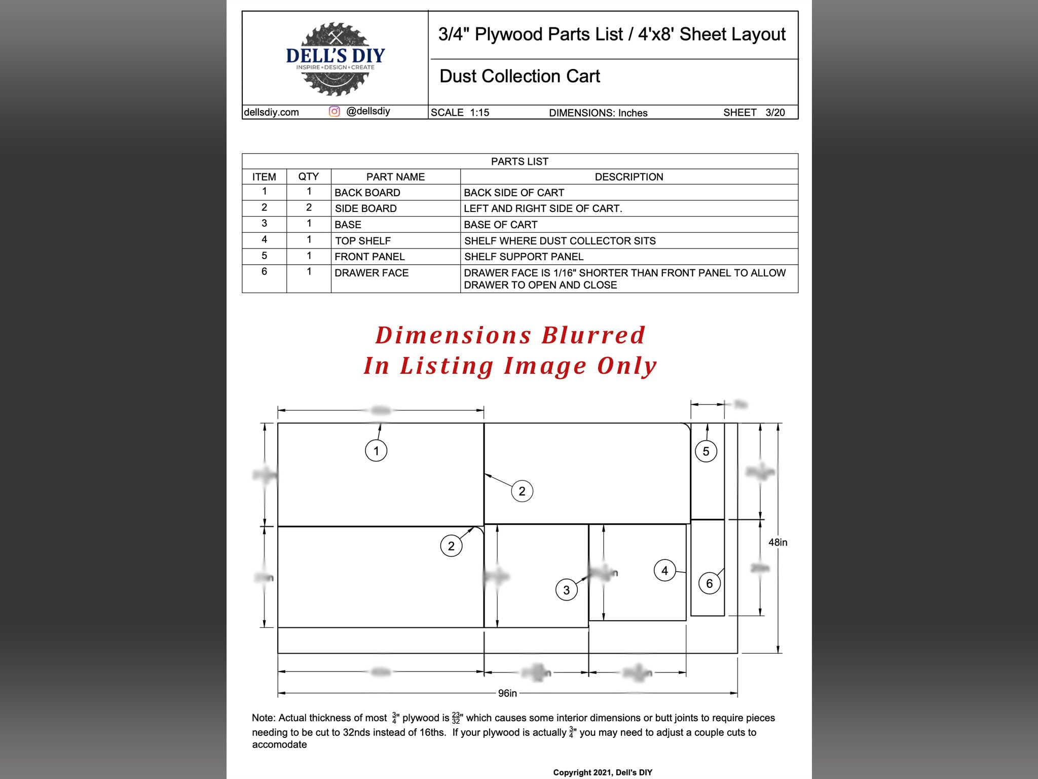 Mobile Dust Collection Cart Build Plansinstant Download Etsy