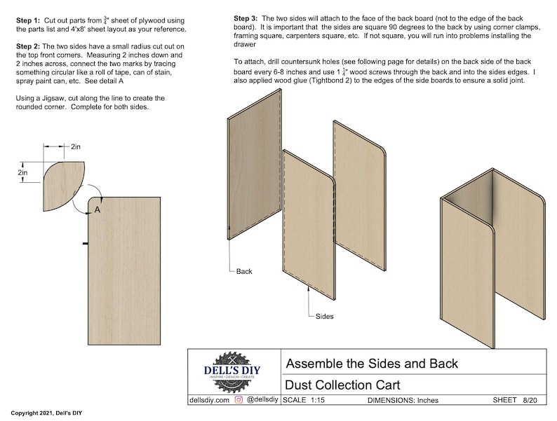 Mobile Dust Collection Cart Build Plansinstant Download Etsy