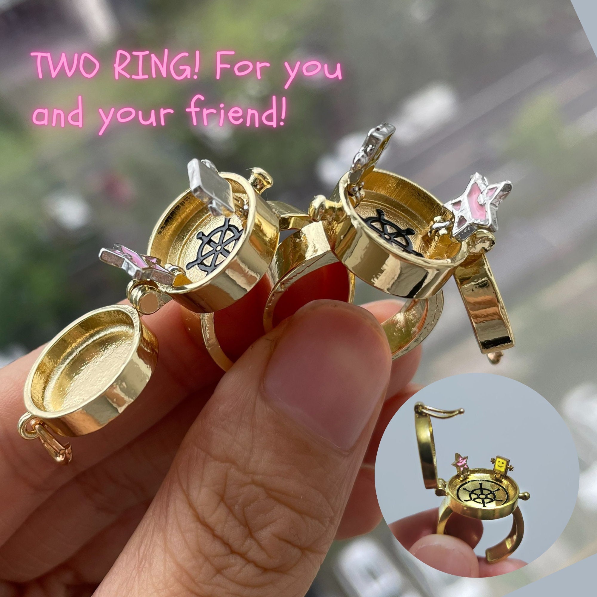 BFF Ringe Beste Freunde Ring Ringe für Freund Cartoon Etsy