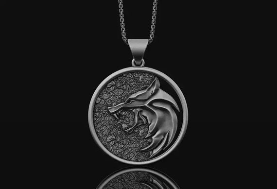 Witcher Medallion Witcher Necklace Witcher Pendant Wolf - Etsy