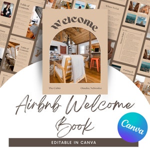 Airbnb Welcome Book Template: Vacation Rental Host Guide (Canva, A4/US Letter) (PDF)