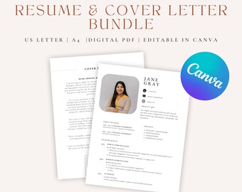 Resume and Cover Letter Template Bundle | Professional Resume Template |  CV Template | Resume Template | Resume with Photo |