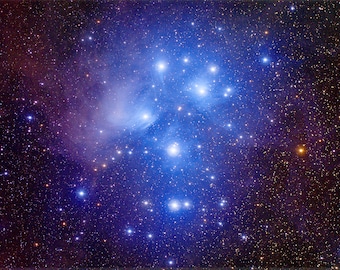 Digital Photo- Celestial Dance: The Pleiades Star Cluster - A Mesmerizing Night Sky Masterpiece