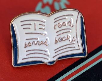 I read banned books enamel pin/ book brooch