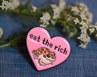 Eat the rich enamel pin Brooch .