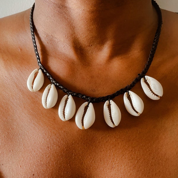 Natural Cowrie Shell Necklace, Cowrie Shell Choker, Cowrie Necklace, Cowrie Shell Jewelry