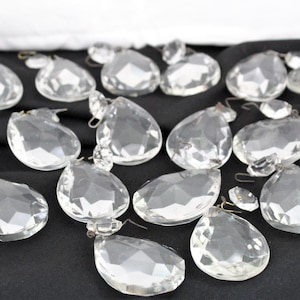 Vintage Chandelier Crystal Pendants: Classic Light Drops, DIY Decor - Set of 18