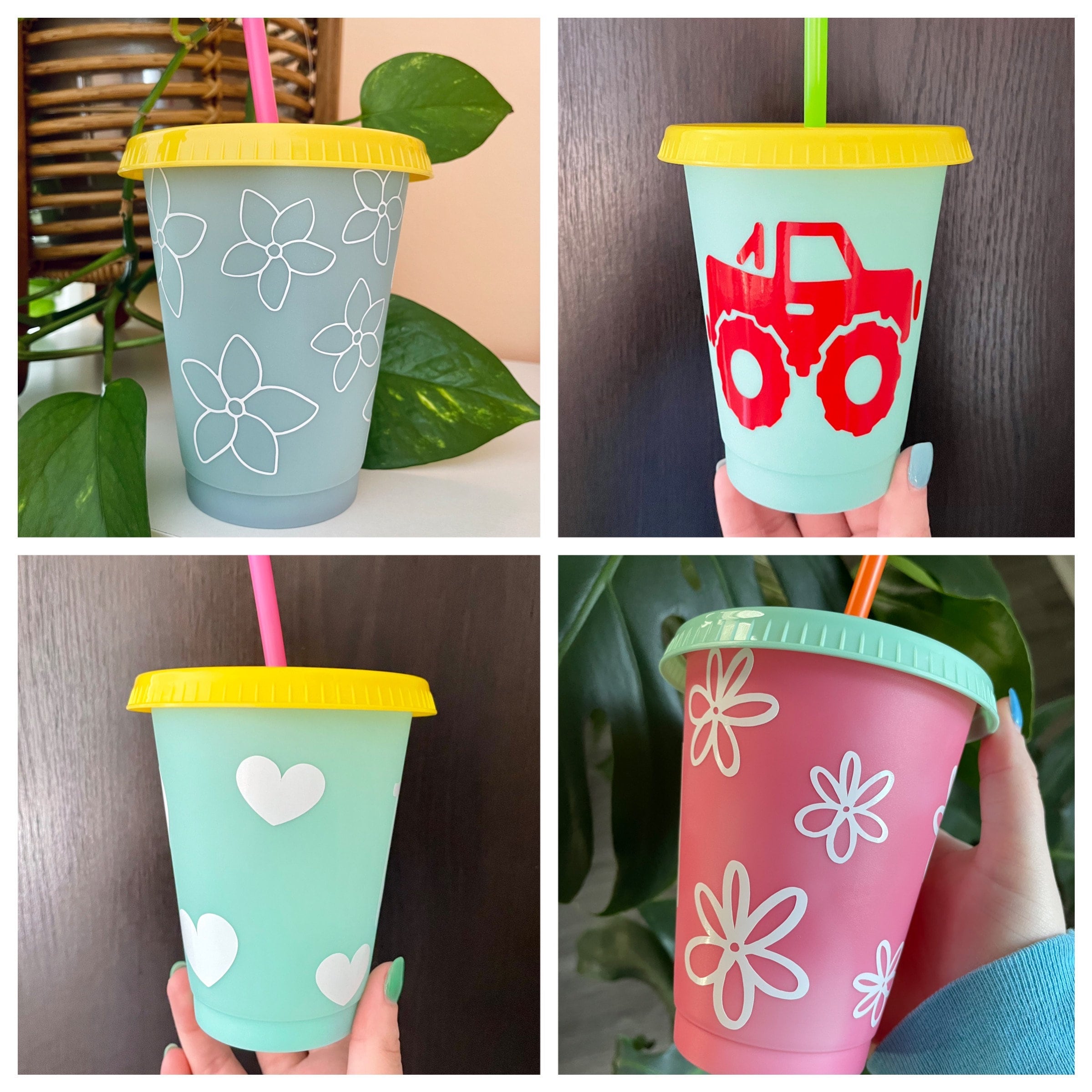 Summer Cups 12 Pcs Color Your Own Plastic Mugs For Kids, Oz DIY