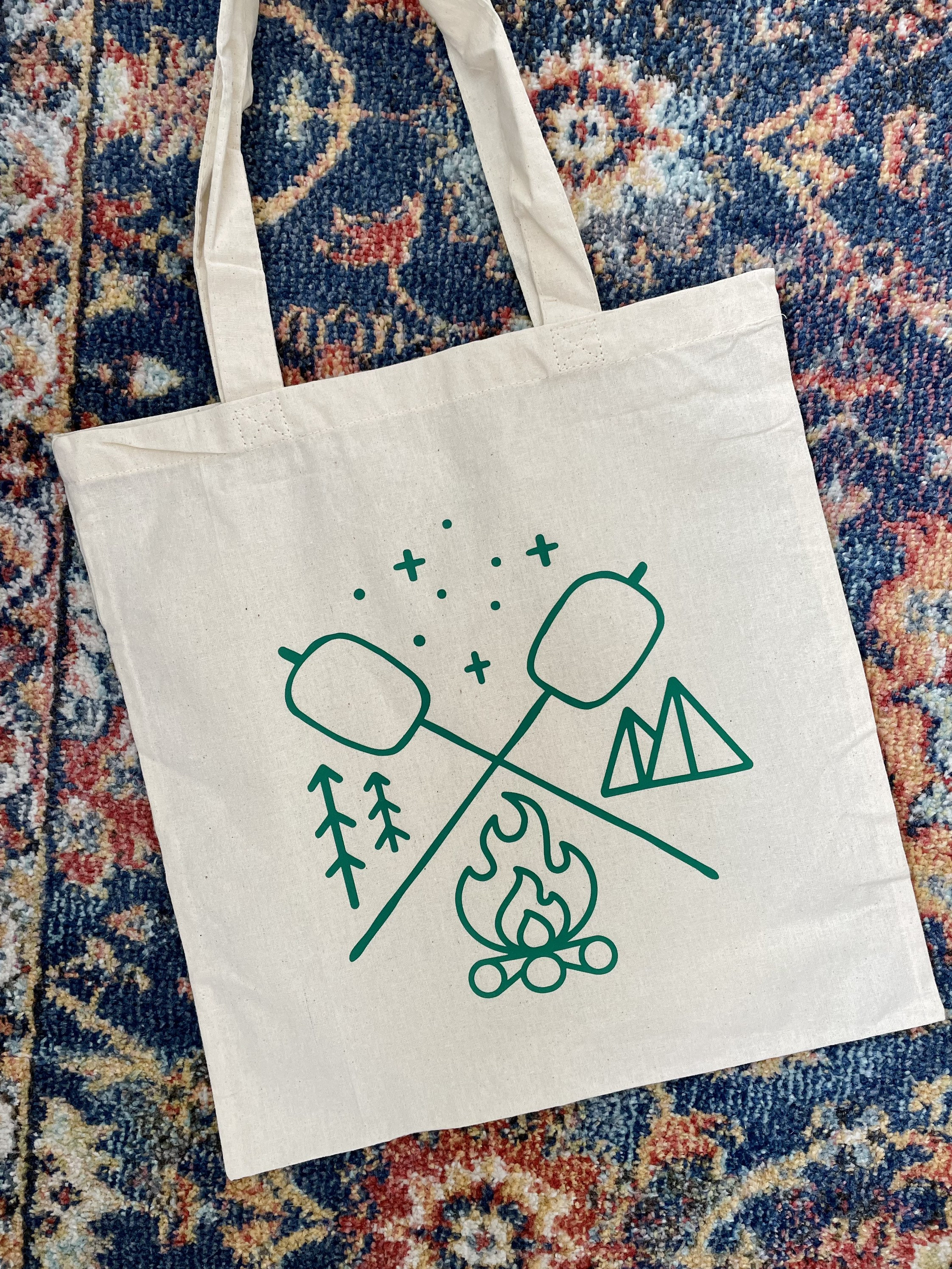 Camp Canvas Bag Market Tote Camping Design, I Love Camping, Bag for