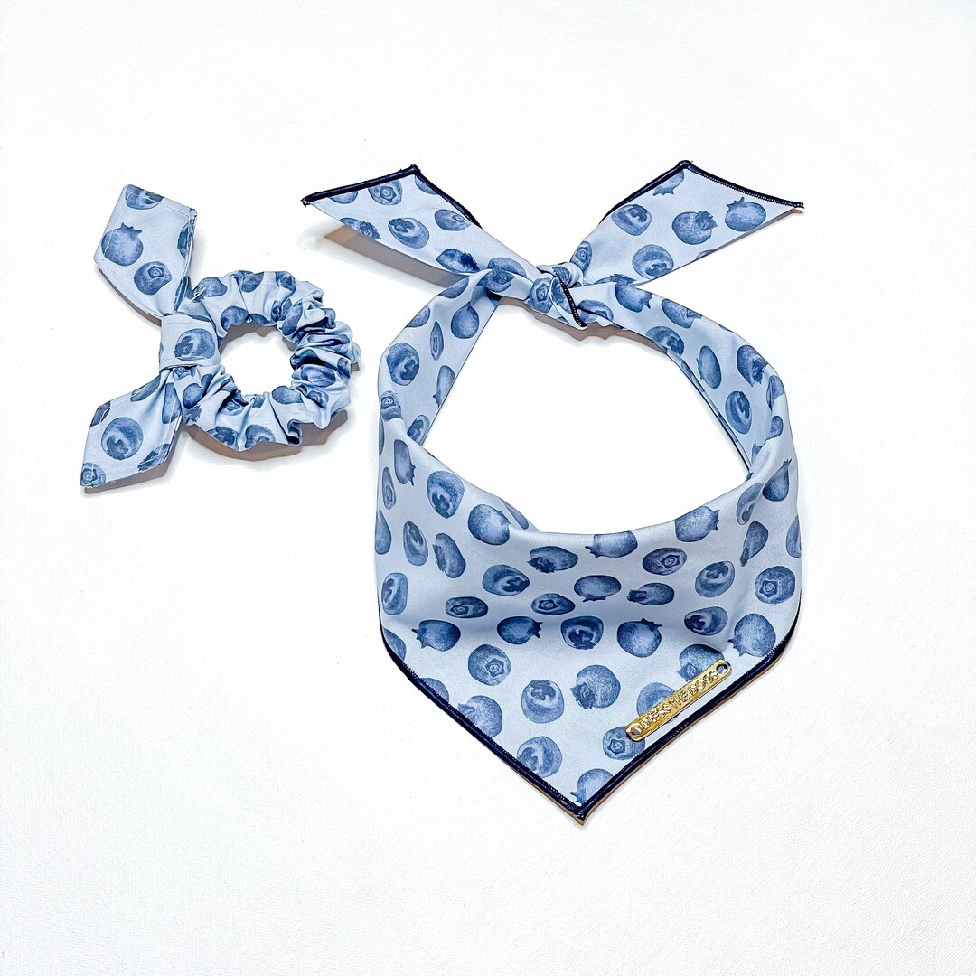 Blueberry Dog Bandana // BLUEBERRIES // Fruit, Berries // Blue, Navy // Dog // Pet Bandana and
