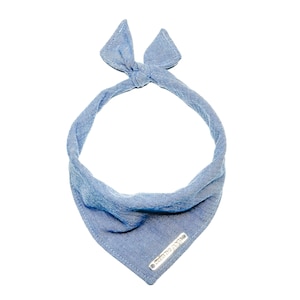Blue Flannel Bandana // Herringbone // Shetland Flannel // Blue // Dog Bandana Scarf and Scrunchie
